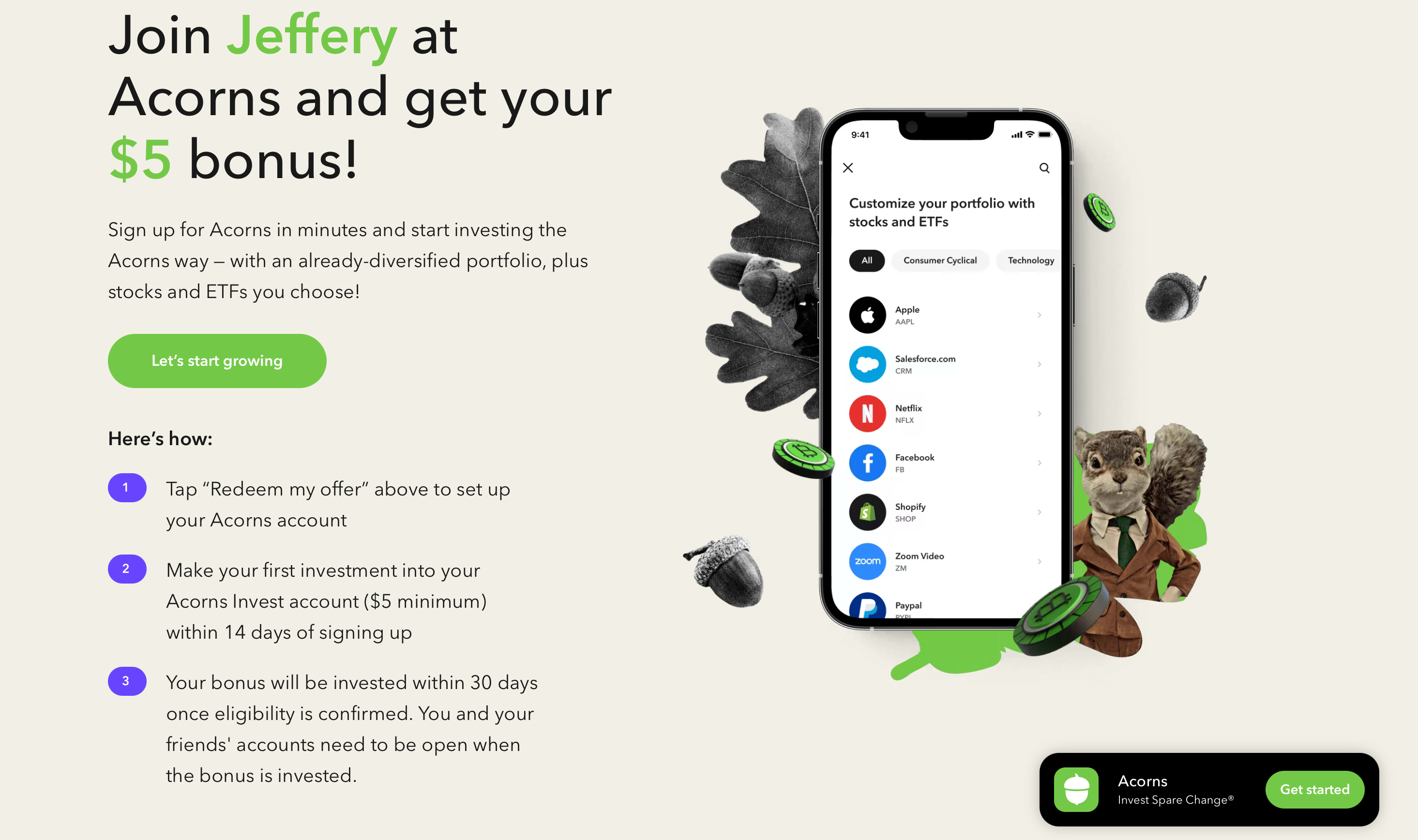 Jeffery at Acorns and get your $5 bonus!