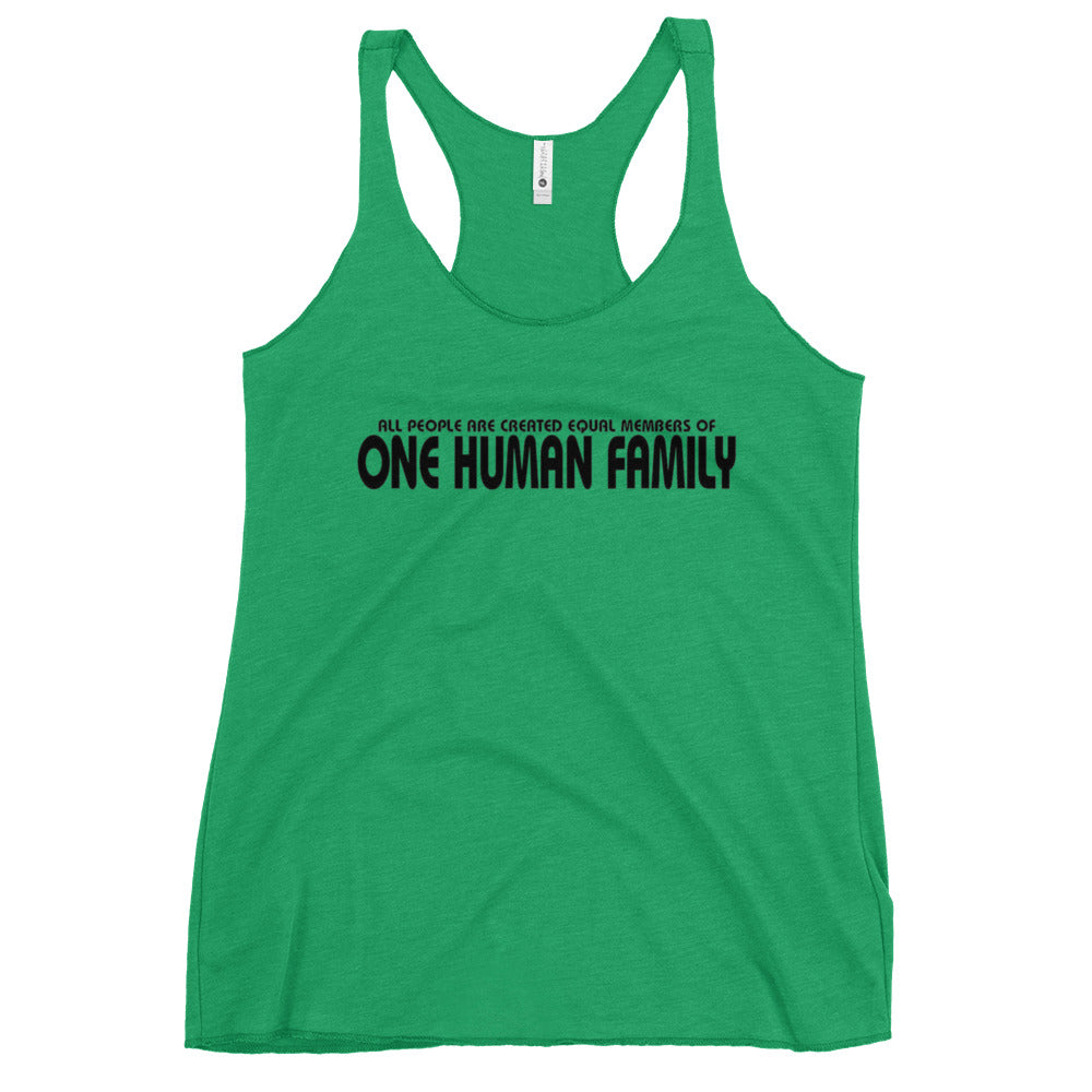 One Human Family Women's Racerback Tank