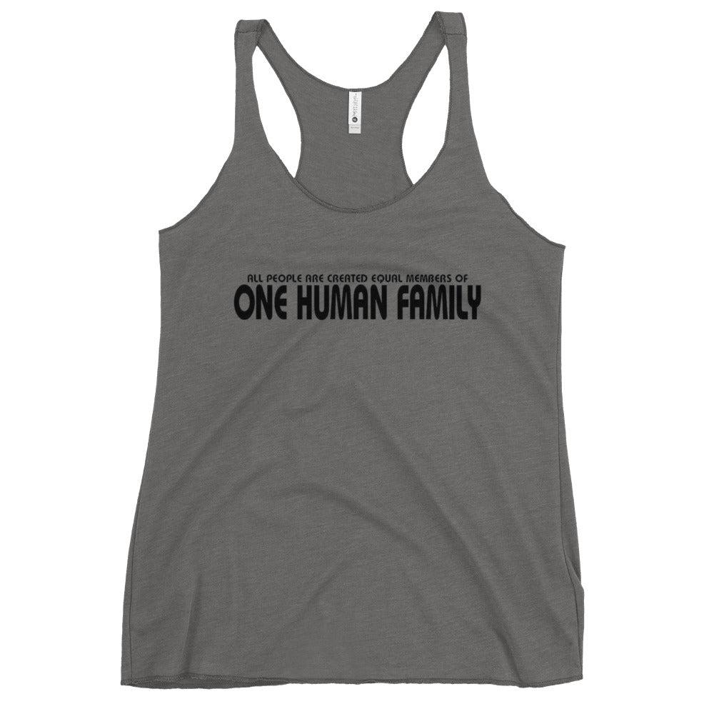 One Human Family Women's Racerback Tank