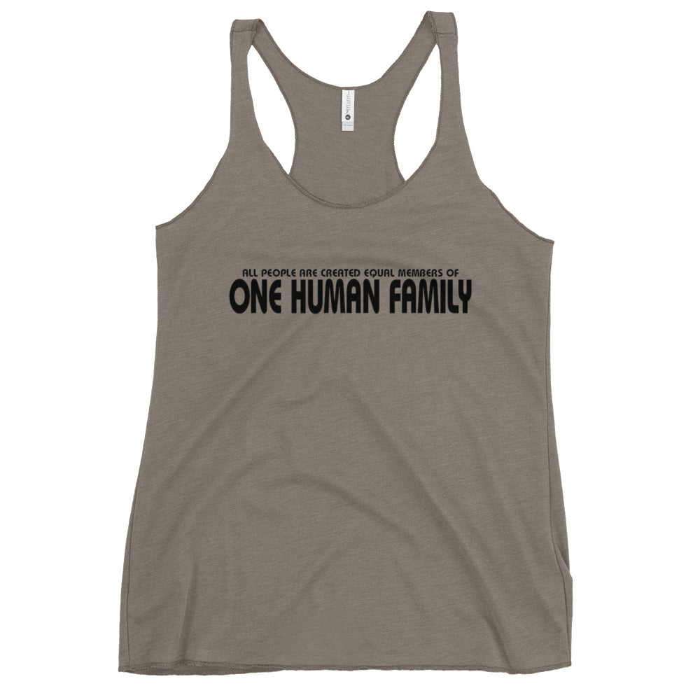 One Human Family Women's Racerback Tank