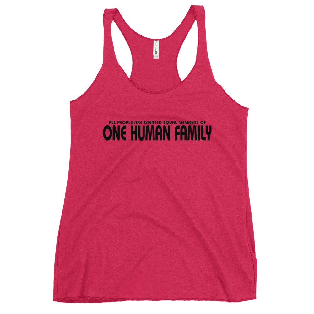 One Human Family Women's Racerback Tank