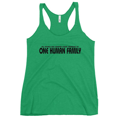 One Human Family Women's Racerback Tank