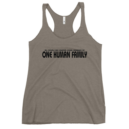 One Human Family Women's Racerback Tank