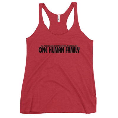 One Human Family Women's Racerback Tank