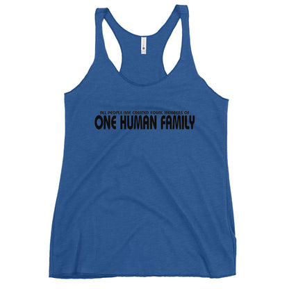 One Human Family Women's Racerback Tank