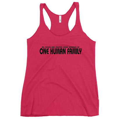 One Human Family Women's Racerback Tank